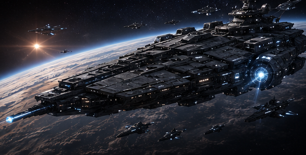 A Terran Coalition capital fleet